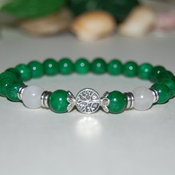 Jade Bracelet,Tree of Life Bracelet,Tree Charm Jade Bracelet - Picture 1 of 2